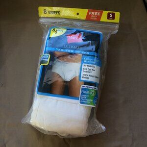 NEW Hanes Mens Briefs White Classic Tagless 100% Cotton Size Small